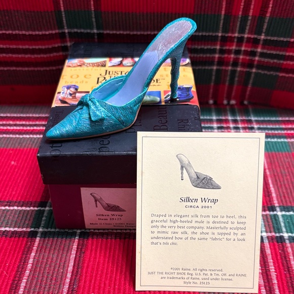 Just The Right Shoe Turquoise Silken Wrap Heels - Picture 2 of 5